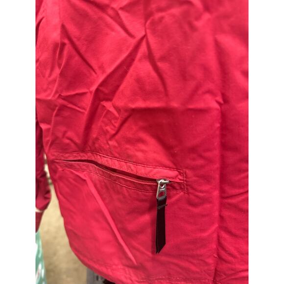 VTG Lands End Windbreaker Jackey Unisex Womens M 10-12 Pullover 80s 90s Red - Picture 7 of 7